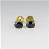 Image 1 : Pair of Blue Sapphire Stud Earrings