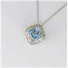 Image 2 : Bright Aquamarine and Diamond Pendant