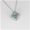 Image 3 : Bright Aquamarine and Diamond Pendant