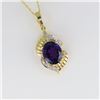 Image 3 : Lovely Vintage Purple Amethyst and Diamond Pendant
