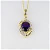 Image 4 : Lovely Vintage Purple Amethyst and Diamond Pendant