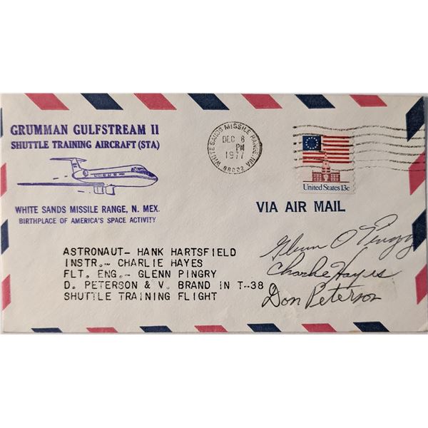 Grumman Gulfstream II Commemorative Cover Signed by 3 Astronauts