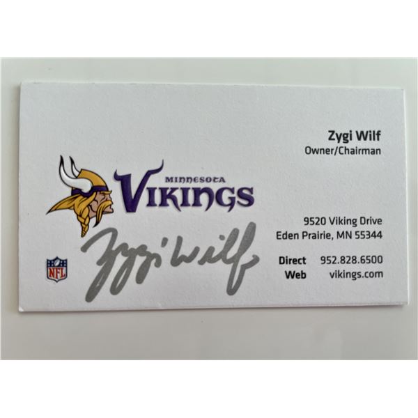 Minnesota VikingsChairman Zygi Wilf signed business card