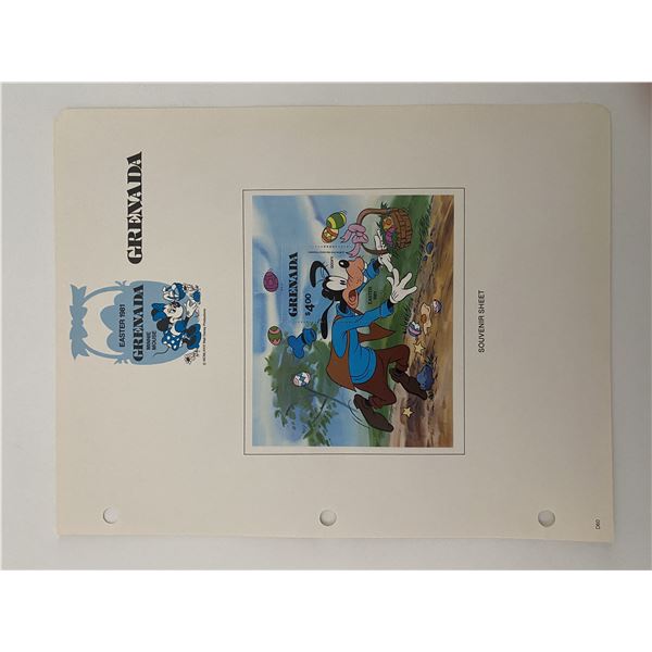 Walt Disney, Goofy, Easter 1981 Grenada Minnie Mouse Stamp Sheet. Grenada