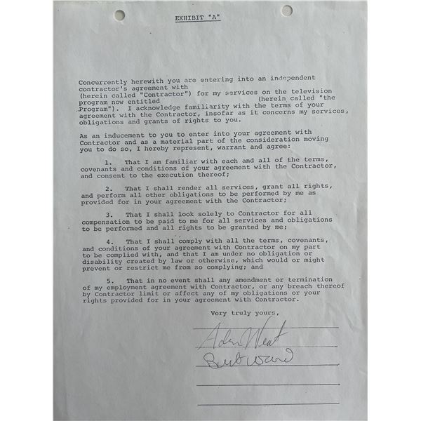 Batman Adam West and Burt Ward signed contract