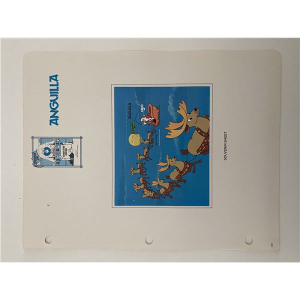Walt Disney The Night Before Christmas, Christmas 1981 Stamp Sheet. Anguilla