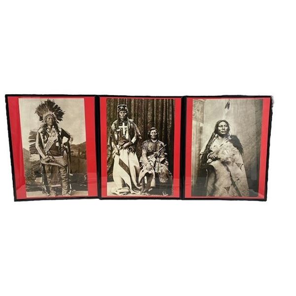 3 Framed Individual Photos Lot