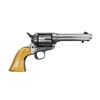 Image 1 : Bull Head's 1873 U.S Colt Single Action Revolver Nickel with Ivory Grips-Barrel Cut to 5-1/8" S/N 14