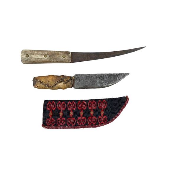 Knife Set with Beaded Sheath