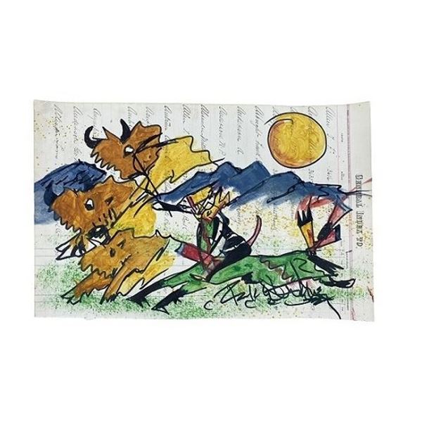 Merle Locke History and Culture Ledger Art