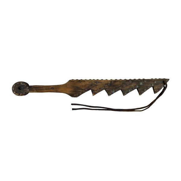 Saw Tooth Wooden War Club and Quirt