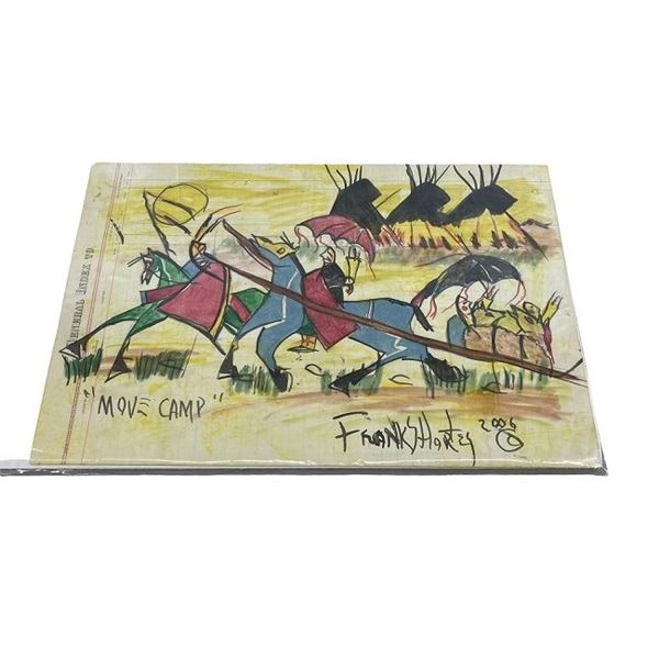 Frank Shortey Original Ledger Art- Move Camp