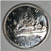 Image 1 : 1966 Queen Elizabeth II Canadian Silver Dollar UNC 28