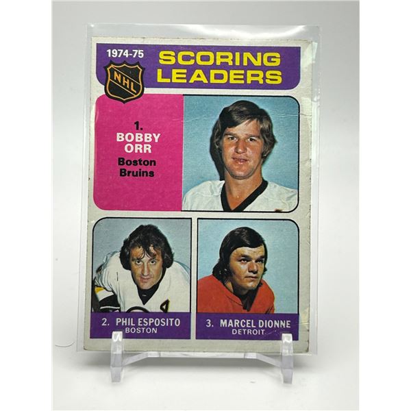 197475 NHL SCORING LEADERS ORR/ESPOSITO/DIONNE TOPPS