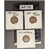 Image 1 : Three Canadian Pennies- 1928, 1929, 1941 (A4156)