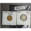 Image 1 : 1955 CAD Penny & 1935 US Buffalo Nickel