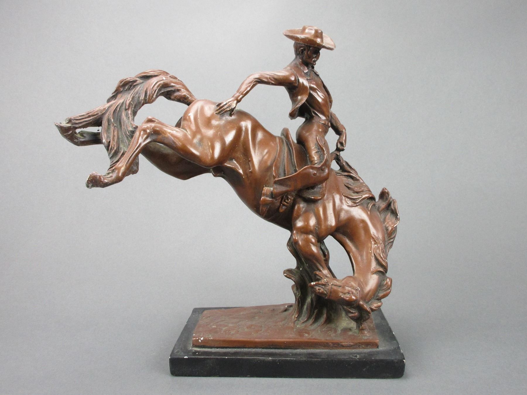 Resin Bucking Bronc Statue- 13