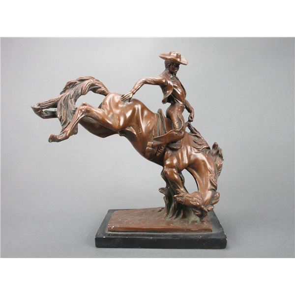 Resin Bucking Bronc Statue- 13"H X 12"L X 5"D- Marked Marwal Ind. Inc