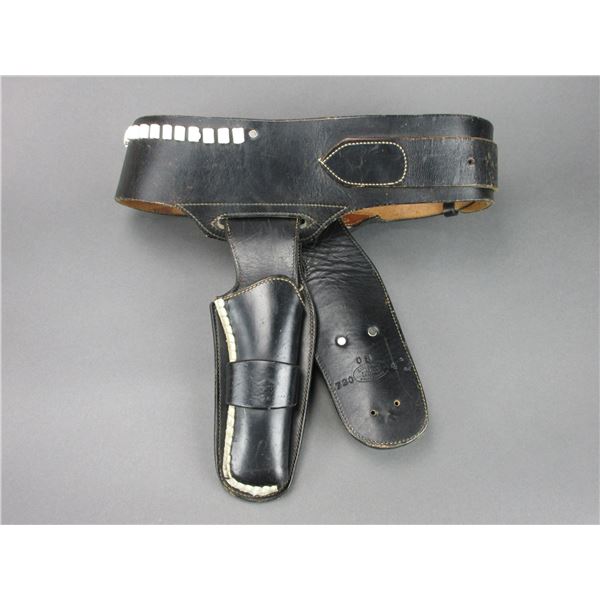 Marked Eubanks Boise ID Double Gun Belt 37" X 3.25" Buckstitched 27