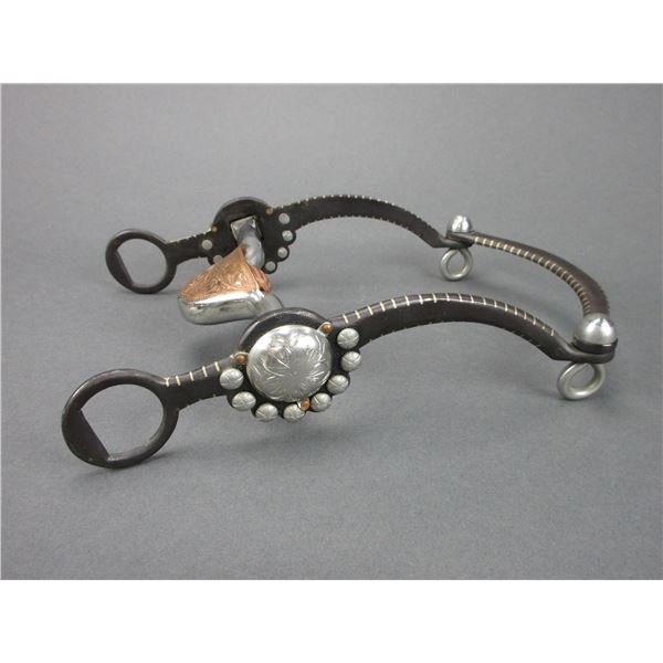 Unmarked Inlaid Bit- Mona Lisa Mouth With Engraved Copper Hood- Slobber Bar- Rein Chain Swivels- Jel