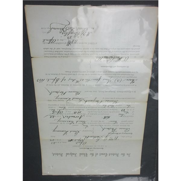 Original 1883 Commitment Of Thomas Bryant To The Territorial Prison At Deer Lodge Montana- 3 Years F