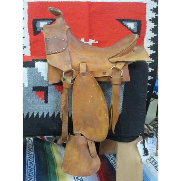 11" Kids Saddle- Rough Sheepskin- Decent Shape