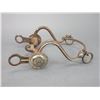 Image 1 : Unmarked Dotted Silver Bit- S Shank- Ported Mouth With Copper Rings- Slobber Bar- Rein Chain Swivels