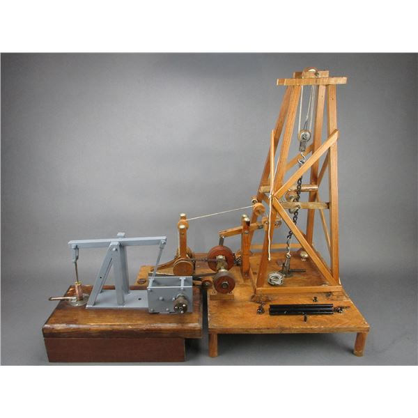 Antique Working Scale Model Of Oil Well Drilling Platform- 28"H X 25"W X 16"D- Oil Well Working Pump