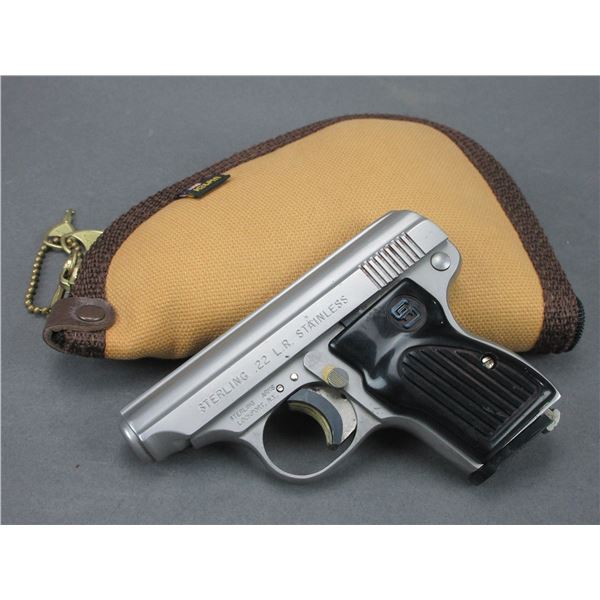 Sterling Semi-Automatic Stainless Pistol- .22 LR- 2.25" Barrel- Soft Case- Good Condition- #E48378