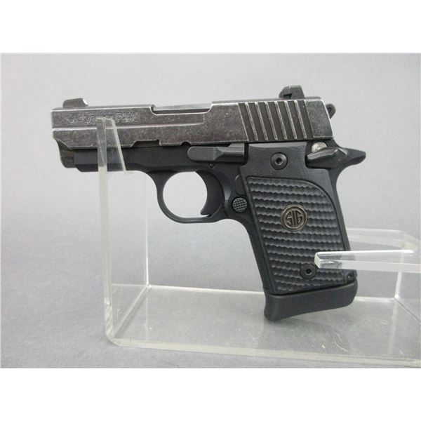 Sig Sauer Model P938 Semi-Automatic Synthetic Pistol- 9MM Para- 3" Barrel- Manual- Soft Case- Good C