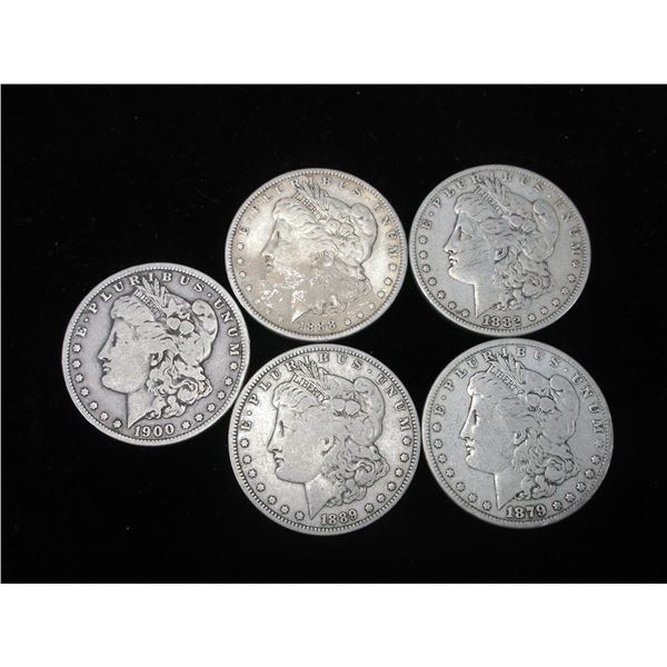 5 Morgan Dollars- 90% Silver