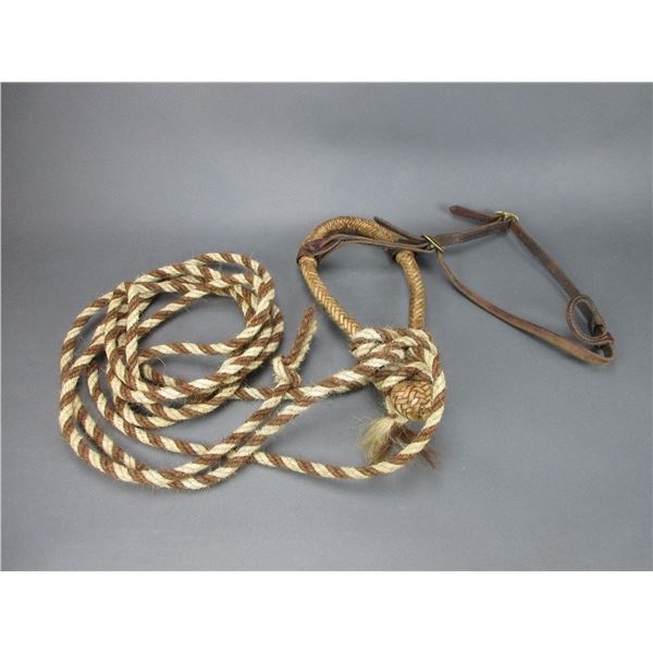 Rawhide Bosal With Horsehair Mecate 1 Ear Headstall