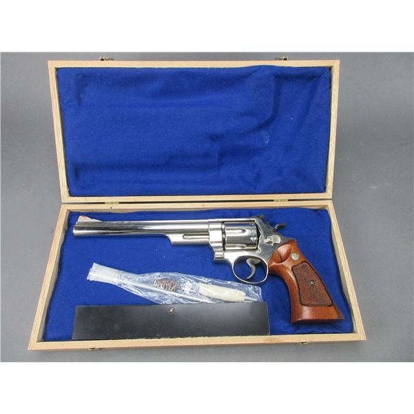 Smith And Wesson Model 25-5 Nickel Revolver- .45 LC- 8.375" Barrel- Checkered- Wood Box- Great Condi