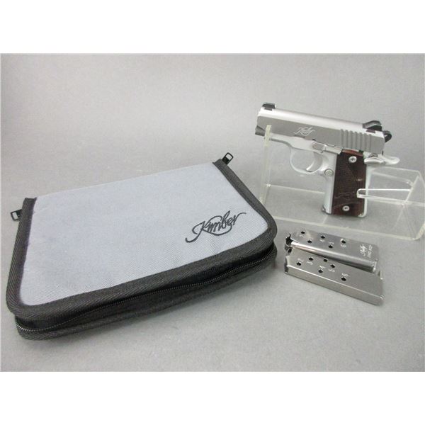Kimber Micro Semi-Automatic Stainless Pistol- .380- 2.75" Barrel- 3 Mags- Box- Soft Case- New Condit