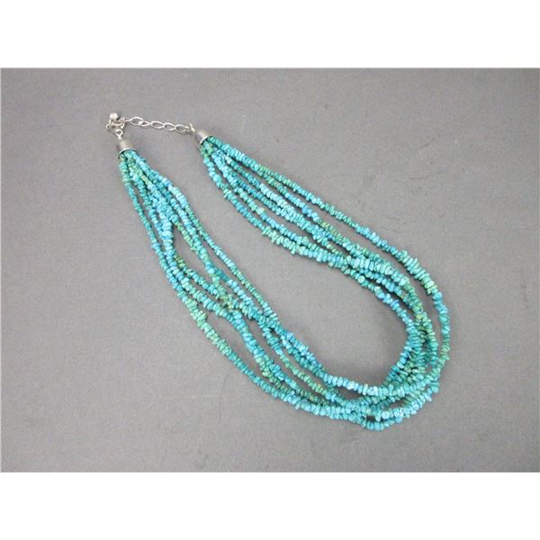Marked DTR .925 Turquoise Necklace- 17"