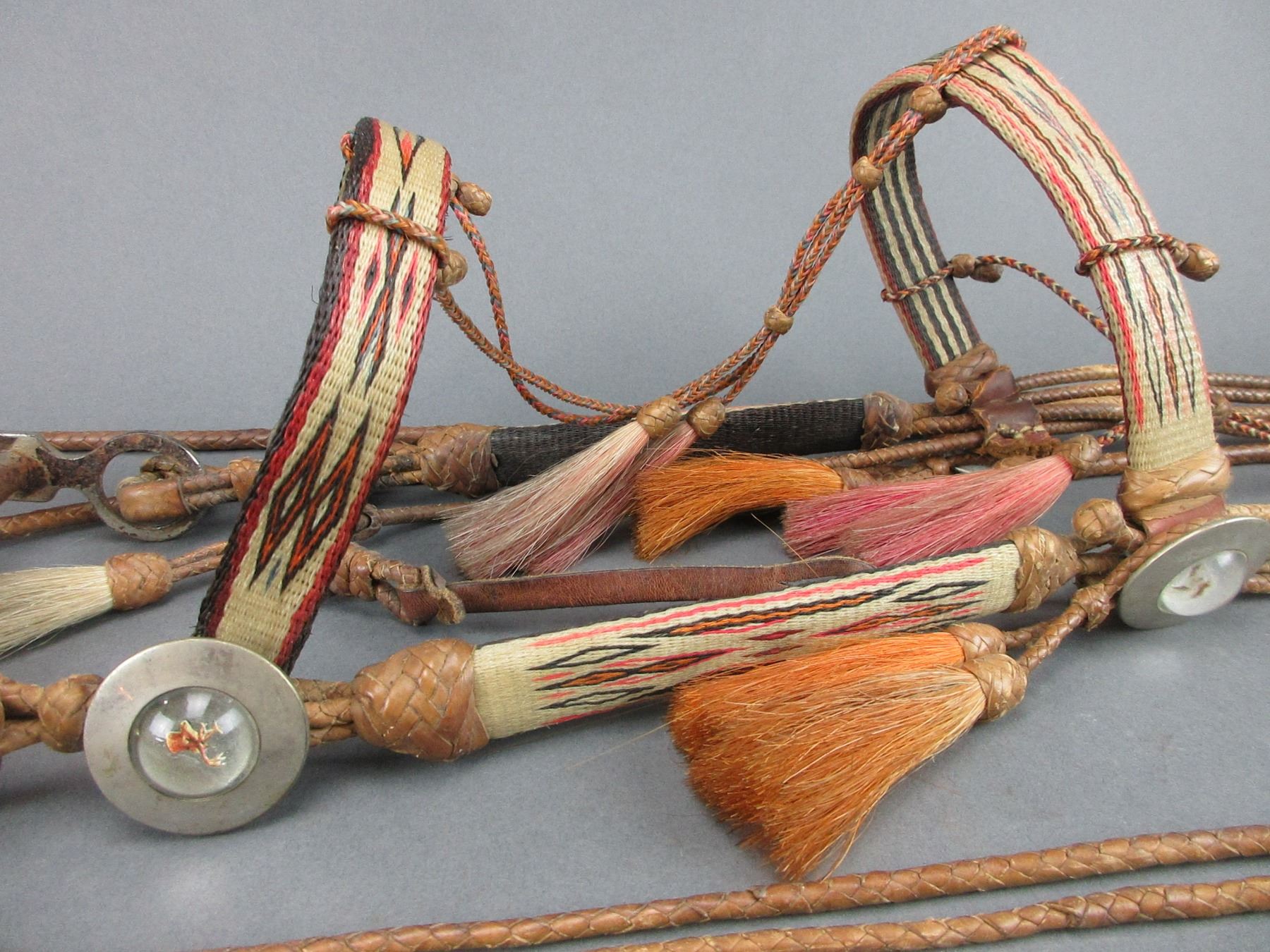 Deer Lodge Prison Hitched Horsehair Headstall With Braided Leather 6