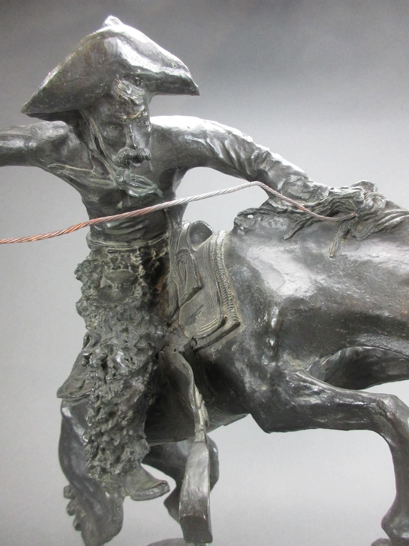 Marked Frederic Remington Bronze Henry Bonnard Bronze Co 1865 21"H X 16"W X 9.5"D
