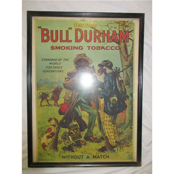 Original Bull Durham Framed Poster- 27" X 20"
