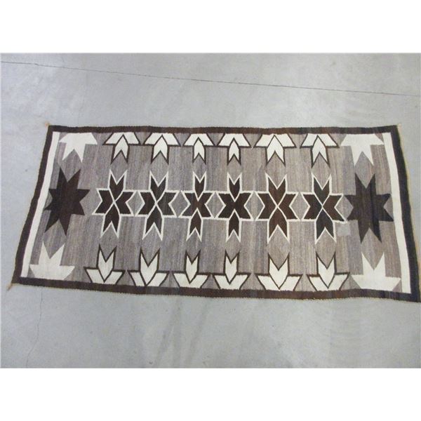 Heavy Duty Navajo Wool Rug- 93" X 44"- Good Condition