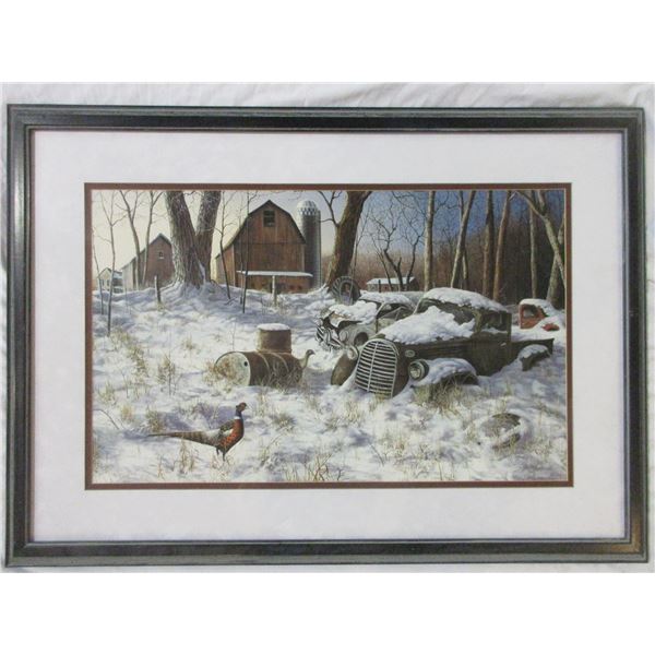 Farmstead And Wildlife Print By Jim Hansel- 39" X 28"
