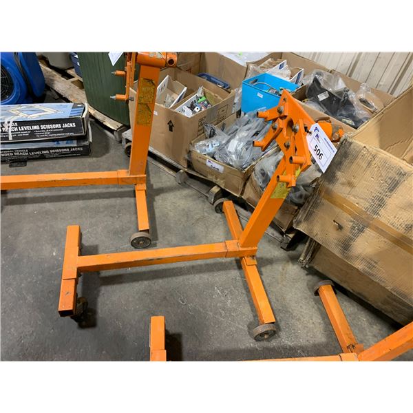 ORANGE METAL HEAVY DUTY MOBILE ENGINE STAND