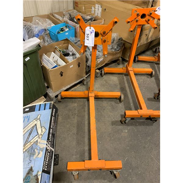 ORANGE METAL HEAVY DUTY MOBILE ENGINE STAND