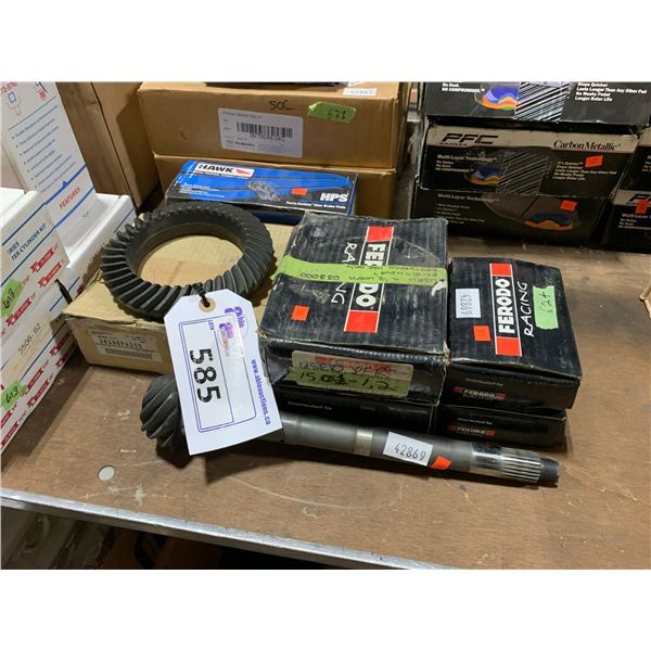 ASSORTED RALLY VEHICLE BRAKE PADS, SHAFTS, & SHOE KIT