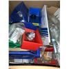 Image 2 : BOX OF ASSORTED PLASTIC PARTS BINS WITH SMALL GENUINE SUBARU PARTS, HARDWARE, PLUGS & GASKETS