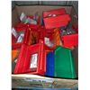 Image 2 : BOX OF ASSORTED PLASTIC PARTS BINS WITH SMALL GENUINE SUBARU PARTS, HARDWARE, PLUGS & GASKETS