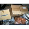 Image 2 : BLACK PLASTIC BIN OF LARGER GENUINE SUBARU RALLY CAR VEHICLE PARTS ( BIN INCLUDED )