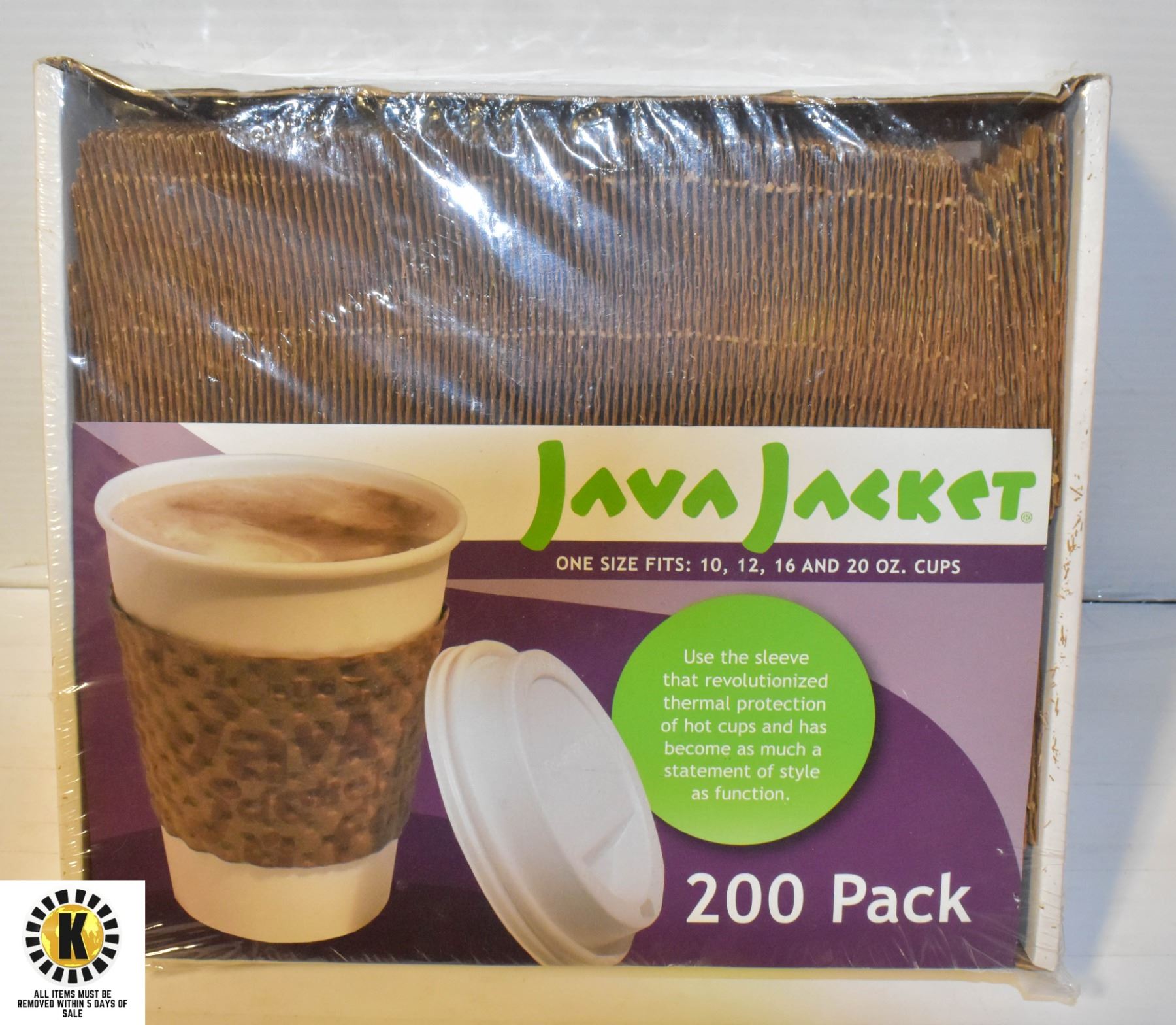 PACK OF 200 JAVA JACKETS THEY WILL FIT FROM 10 TO