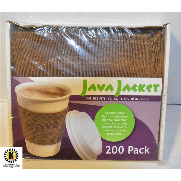 PACK OF 200 JAVA JACKETS THEY WILL FIT FROM 10 TO