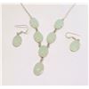Image 1 : 12)   AQUA CHALCEDONY "Y" NECKLACE (18") AND