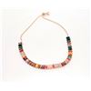 Image 1 : 7)  GOLD TONE WITH BAGUETTE CUT MULTI COLORED